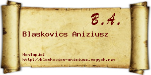 Blaskovics Aniziusz névjegykártya